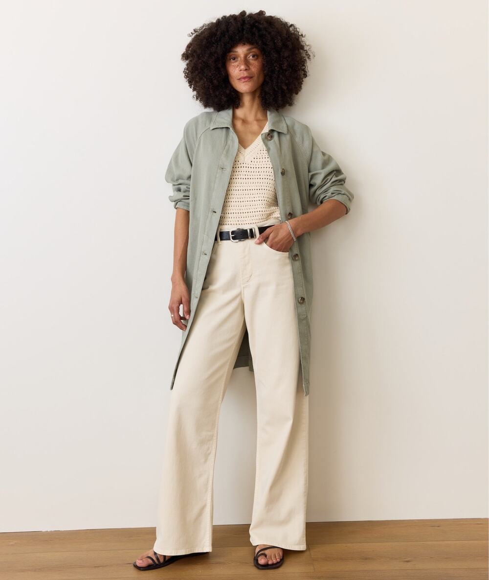 NWT Marine Layer Kaisa Longline Coat Sage Green Size Small